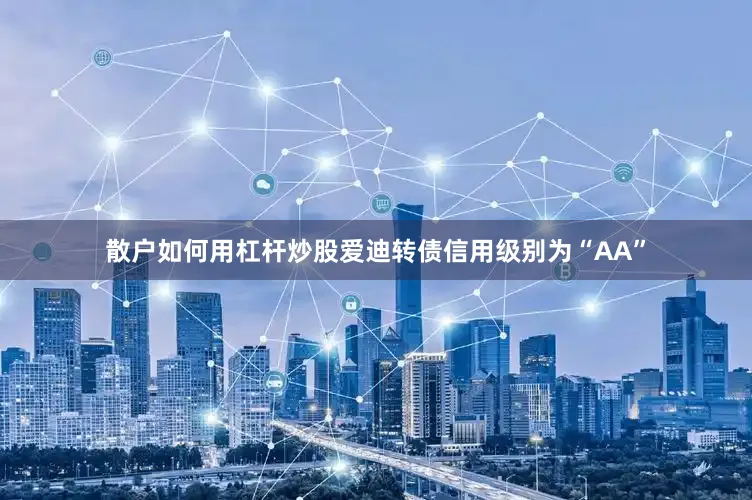 散户如何用杠杆炒股爱迪转债信用级别为“AA”